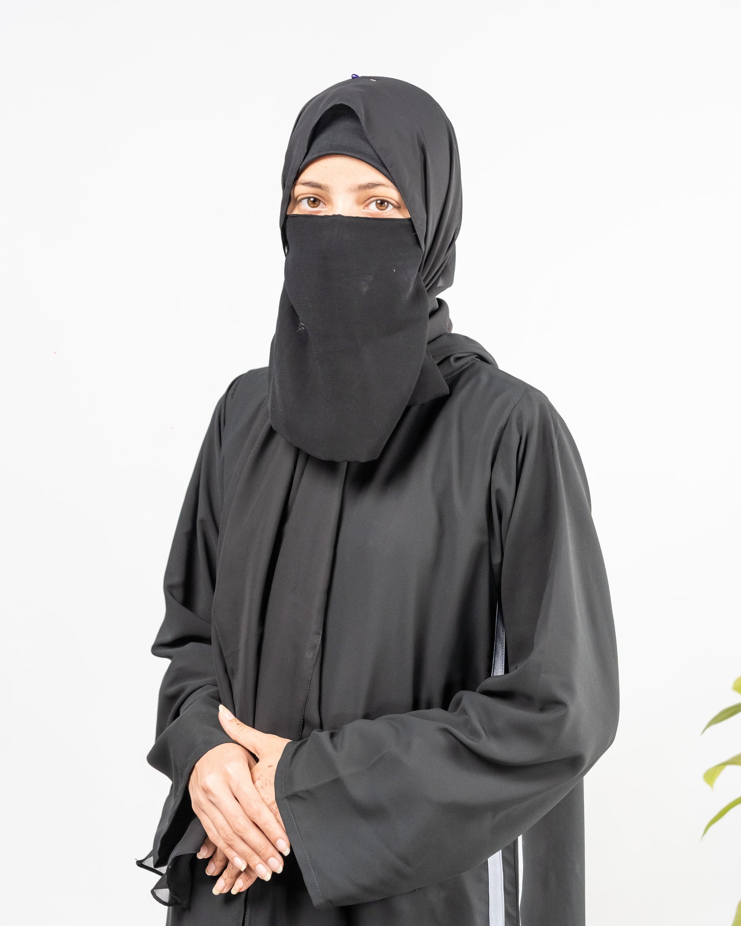 Simra || Black Hoodie Abaya || Double Georgette Fabric
