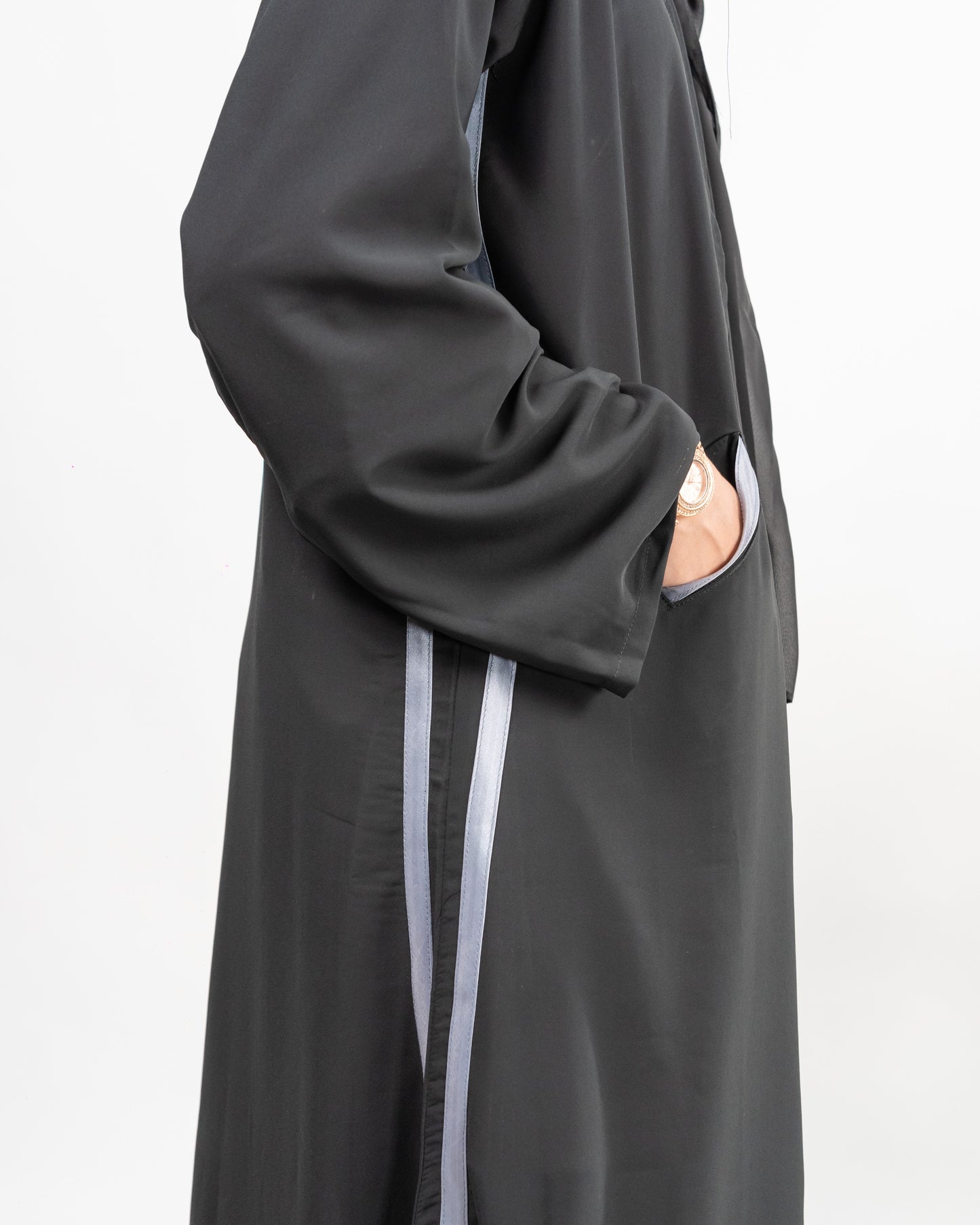Simra || Black Hoodie Abaya || Double Georgette Fabric