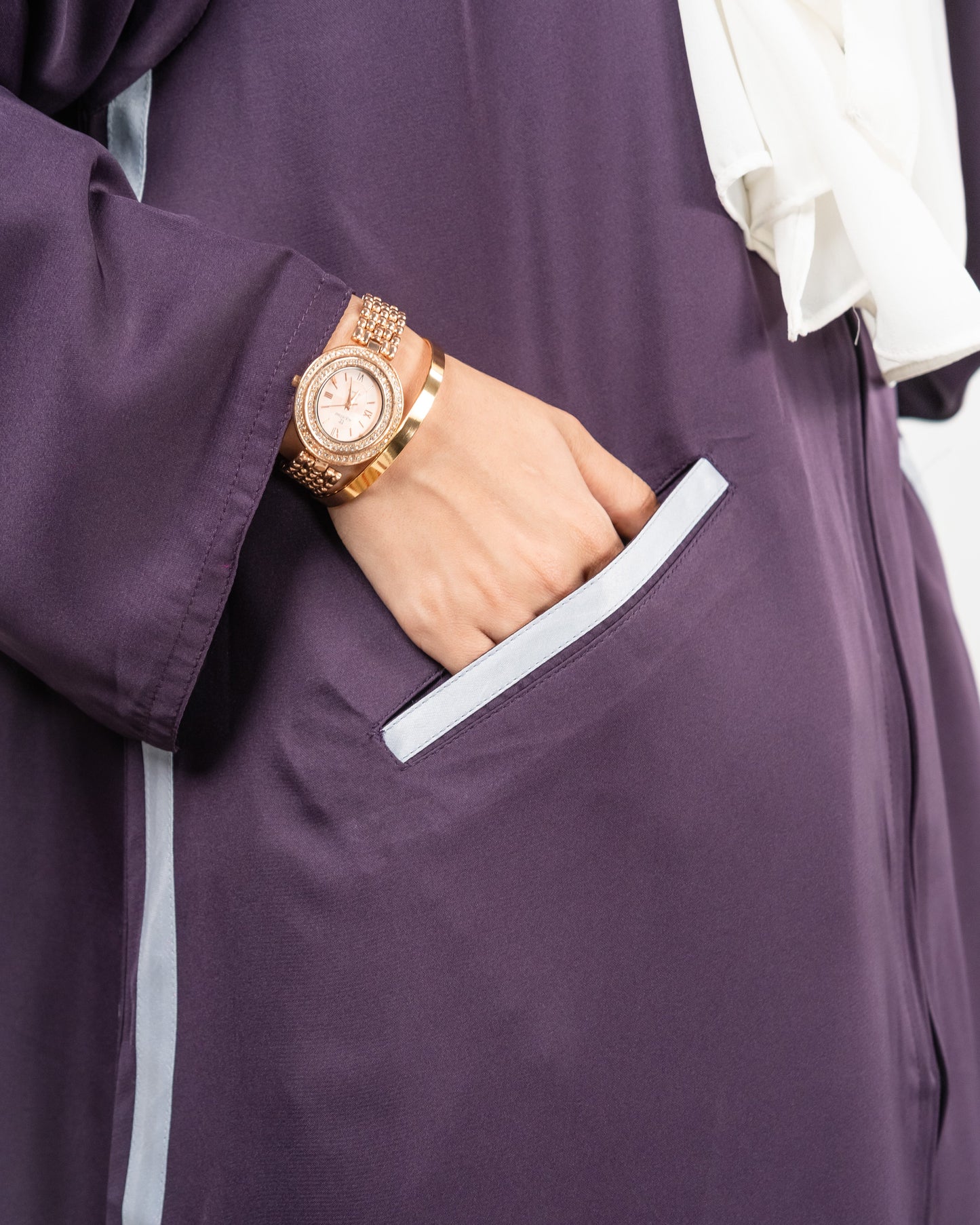 Zoha || Purple Hoodie Abaya || Double Georgette Fabric