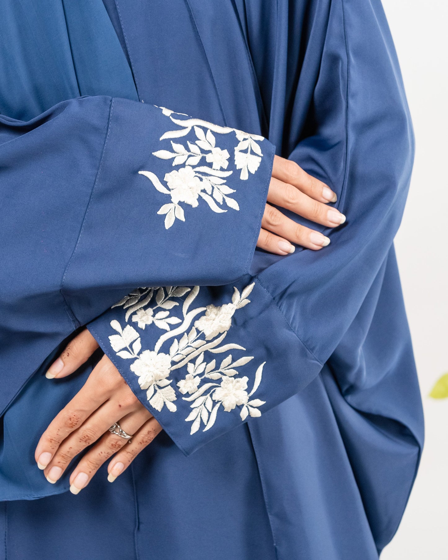 Yusra || Embroidered Blue Abaya || Nida Fabric